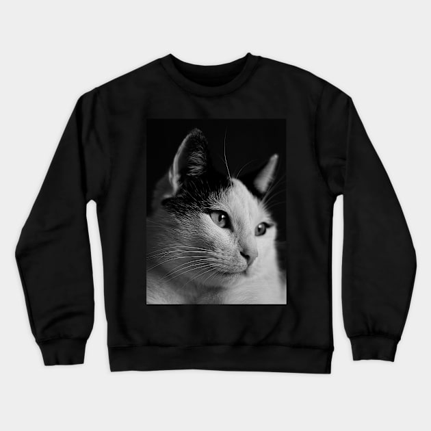 Portrait of a cat Crewneck Sweatshirt by vanjarosenthal